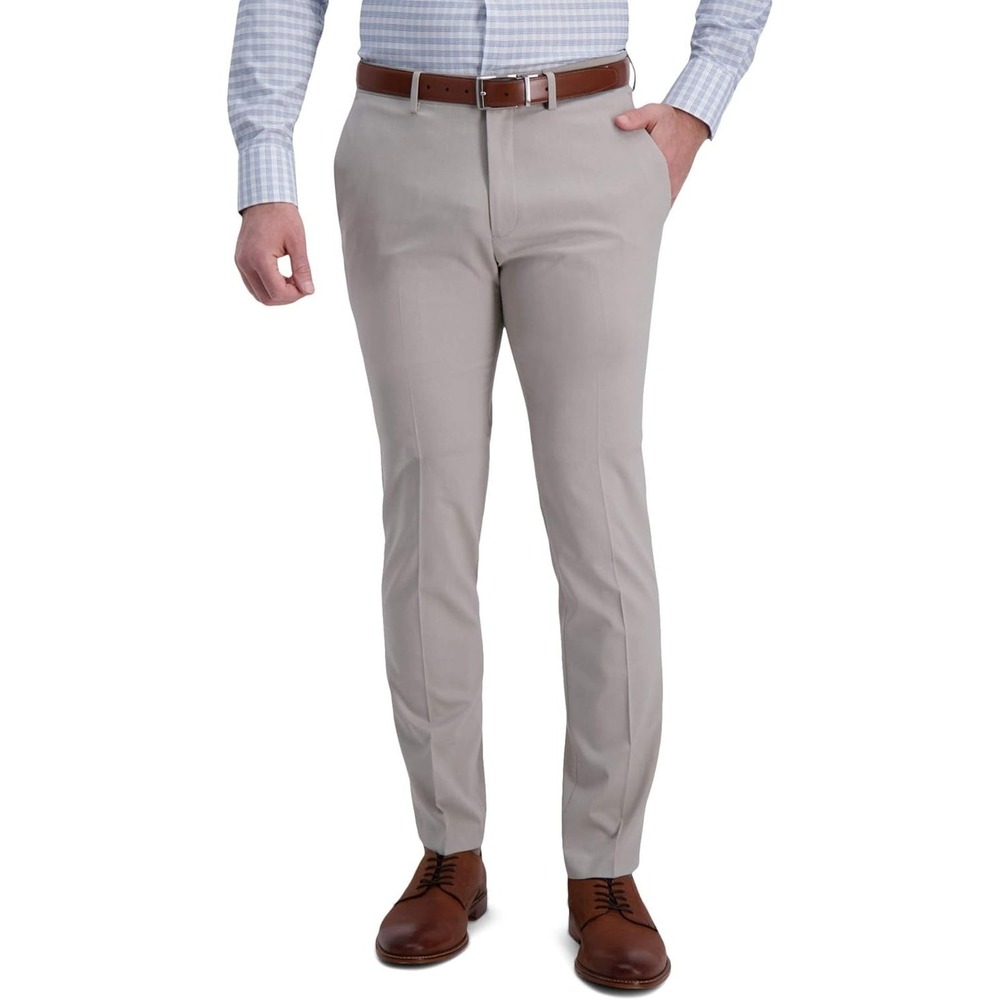 Kenneth Cole Reaction Mens Techni-Cole Slim Fit Gray Dress Pants 40x29 NWT